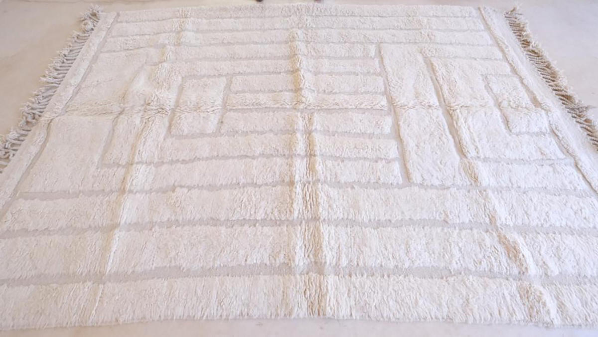 BERBERTEPPICH aus reiner Wolle 238x 333 cm - Weiß, Naturmaterialien (238/333cm) - AFK Living