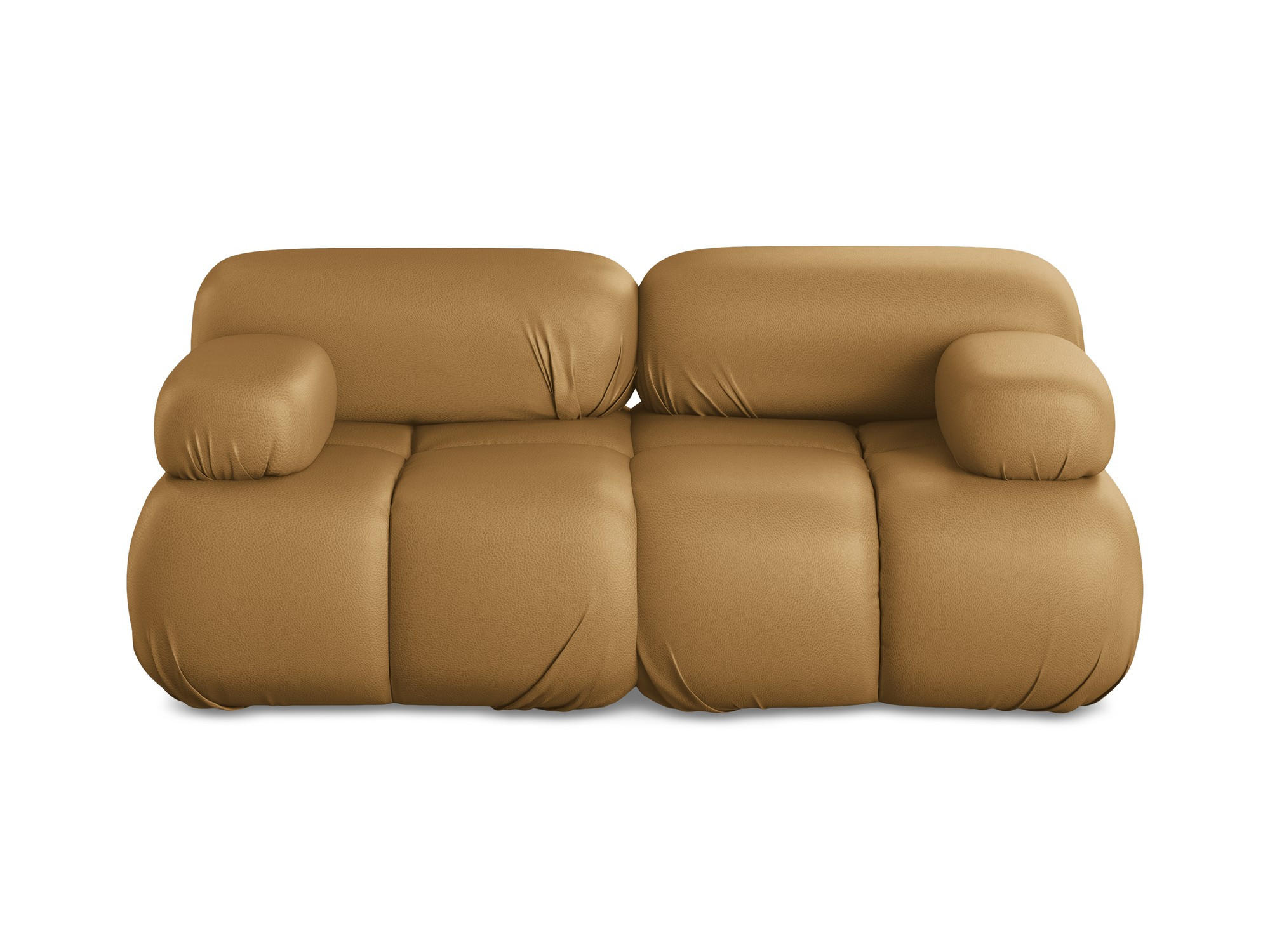 2-SITZER-SOFA Kunstleder Braun - Cognac/Schwarz, Leder/Kunststoff (190/70/96cm) - Makamii