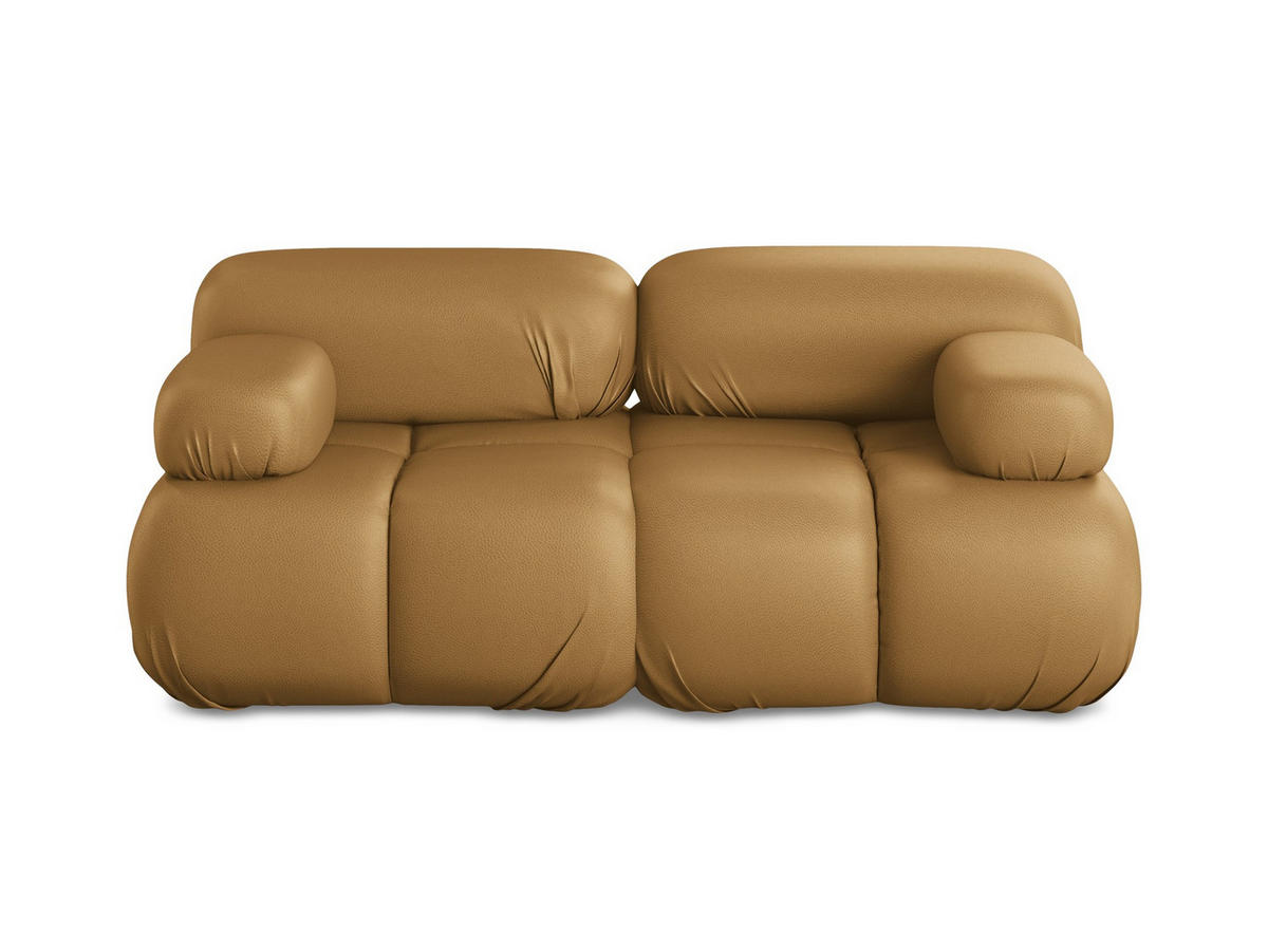 2-SITZER-SOFA Kunstleder Braun - Cognac/Schwarz, Leder/Kunststoff (190/70/96cm) - Makamii