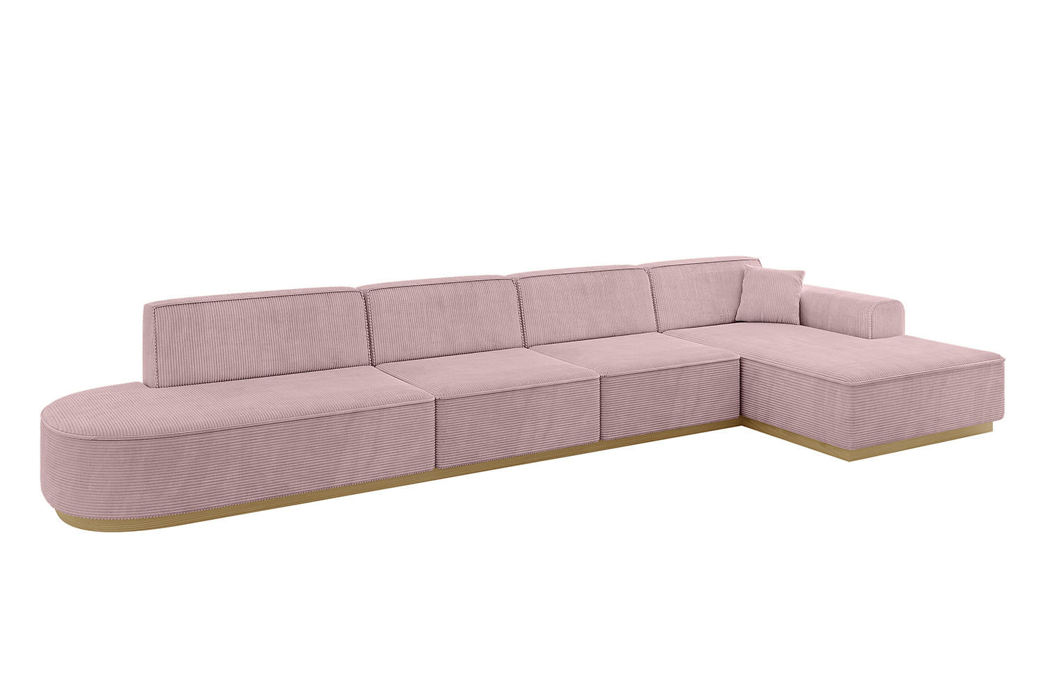 ECKSOFA Ottomane Rechts IREA-L3-v2 - 403x165x81 cm Rosa - Rosa, Holzwerkstoff/Textil (403/165cm) - ALTDECOR