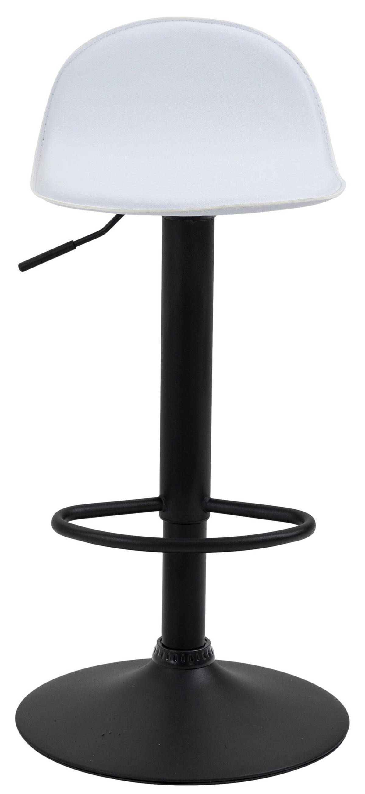 BARHOCKER 2er Set Lederlook weiß - Walnussfarben/Schwarz, Textil/Metall (39/94/41cm) - CLP