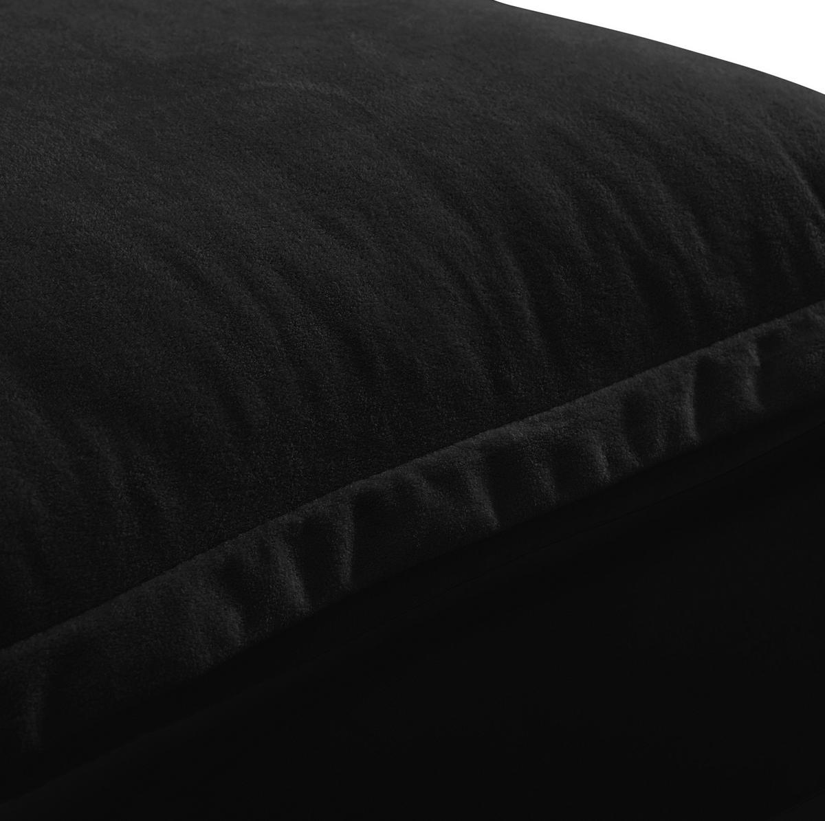 SOFA modular mit Ottomanen 194 x 151 cm Chenille Schwarz - Schwarz, Holzwerkstoff (151/194cm) - Meubliv