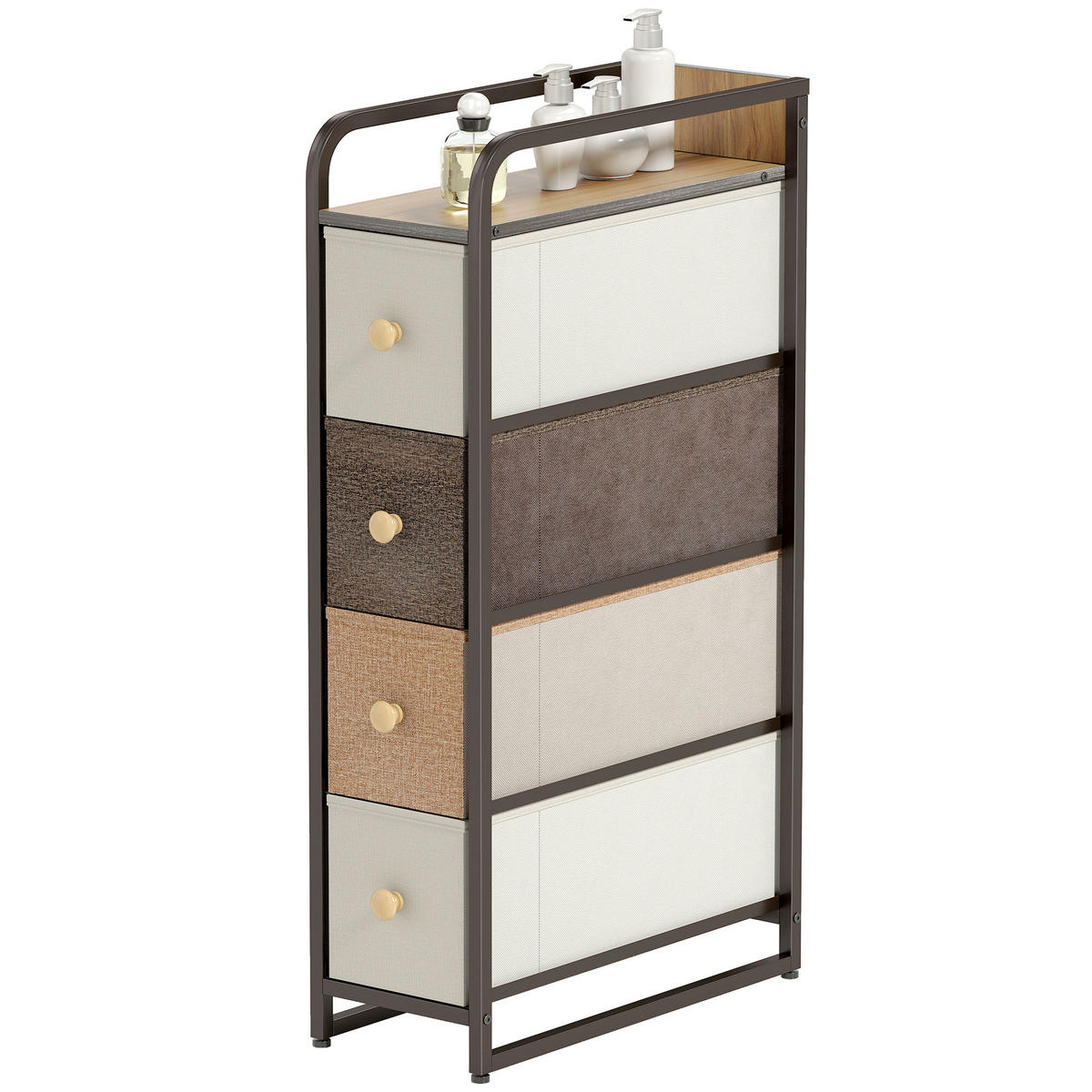 KOMMODE Mehrfarbig 20/47/84,5 cm mit 4 Schubladen - Multicolor, Metall (20/84.5/47cm) - PANGIVO