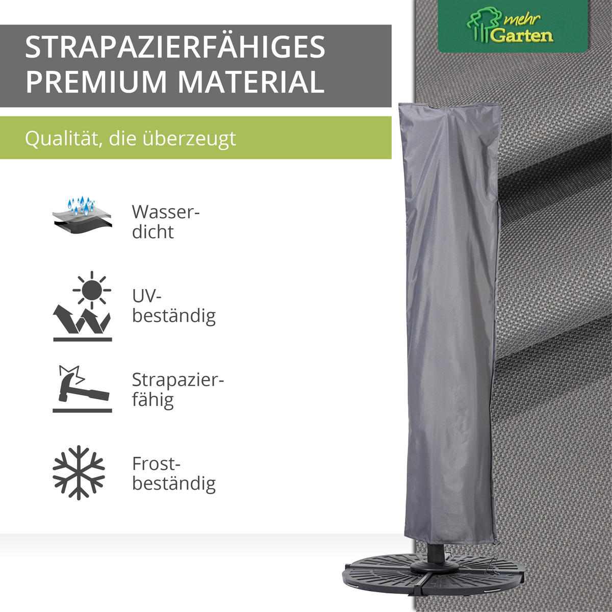 SCHUTZHÜLLE für Ampelschirm Gestell gerade SHP-20158 - Grau, Kunststoff (66/275/1cm) - mehr Garten