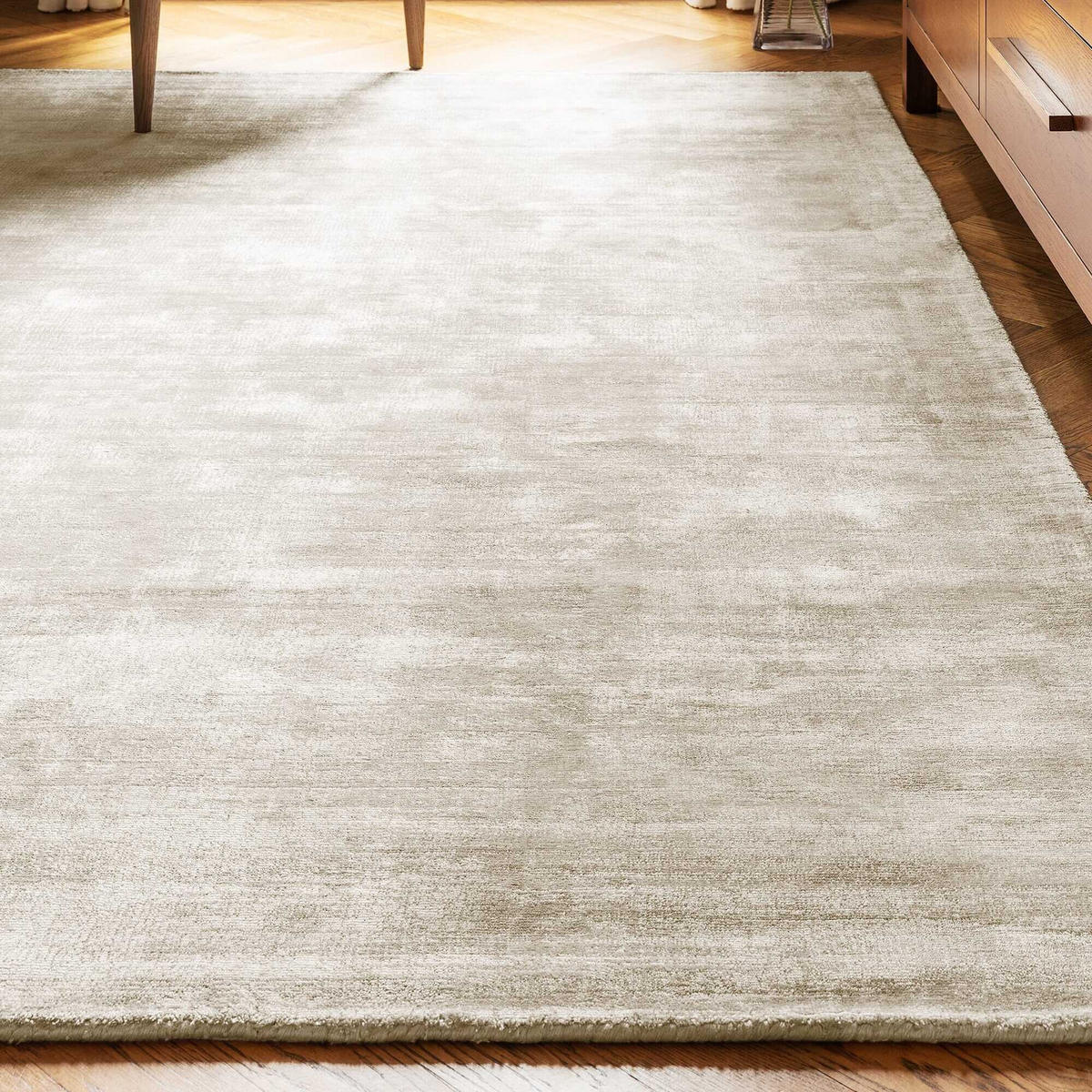 TEPPICH Viskose handgewebt zeitloses Design BARI, Beige-Grau 200x290 cm - Beige, Textil (200/290cm) - KADIMA DESIGN