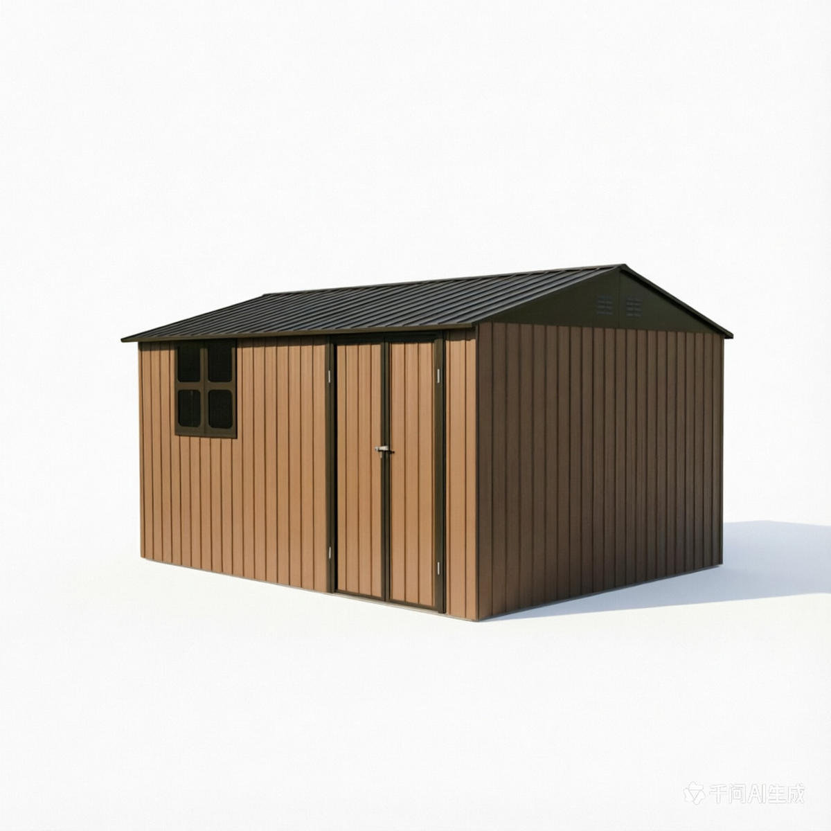 GERÄTEHAUS 213/130/185 cm Grün mit Schiebetüren und Fundamente - Grün, Metall (130/185/213cm) - Oxeza