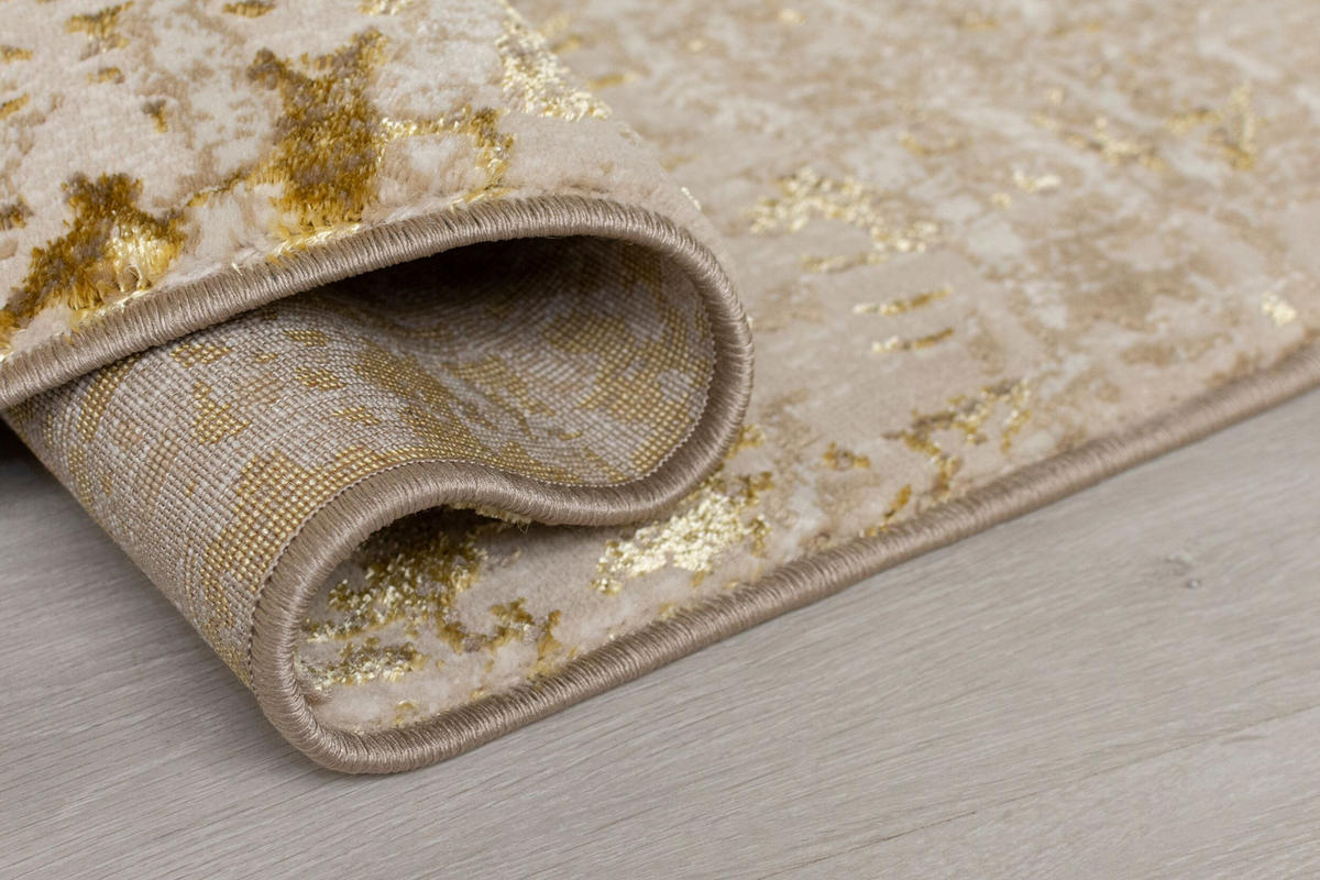 TEPPICH metallisch-Effekt modern OUSE ESME, Gold 120x170 cm - Goldfarben, Textil (120/170cm) - KADIMA DESIGN