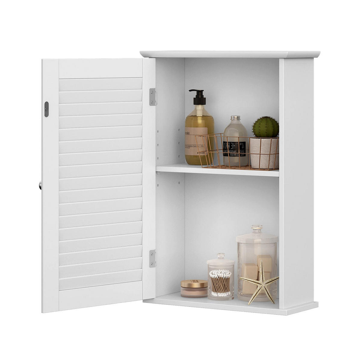 WANDSCHRANK BADEZIMMERSCHRANK - Weiß, Holzwerkstoff (16/60/40cm) - Hansiro