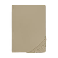 SPANNBETTTUCH Jersey taupe, 140x200 cm - 160x220 cm - Taupe, Textil (160/220cm) - biberna