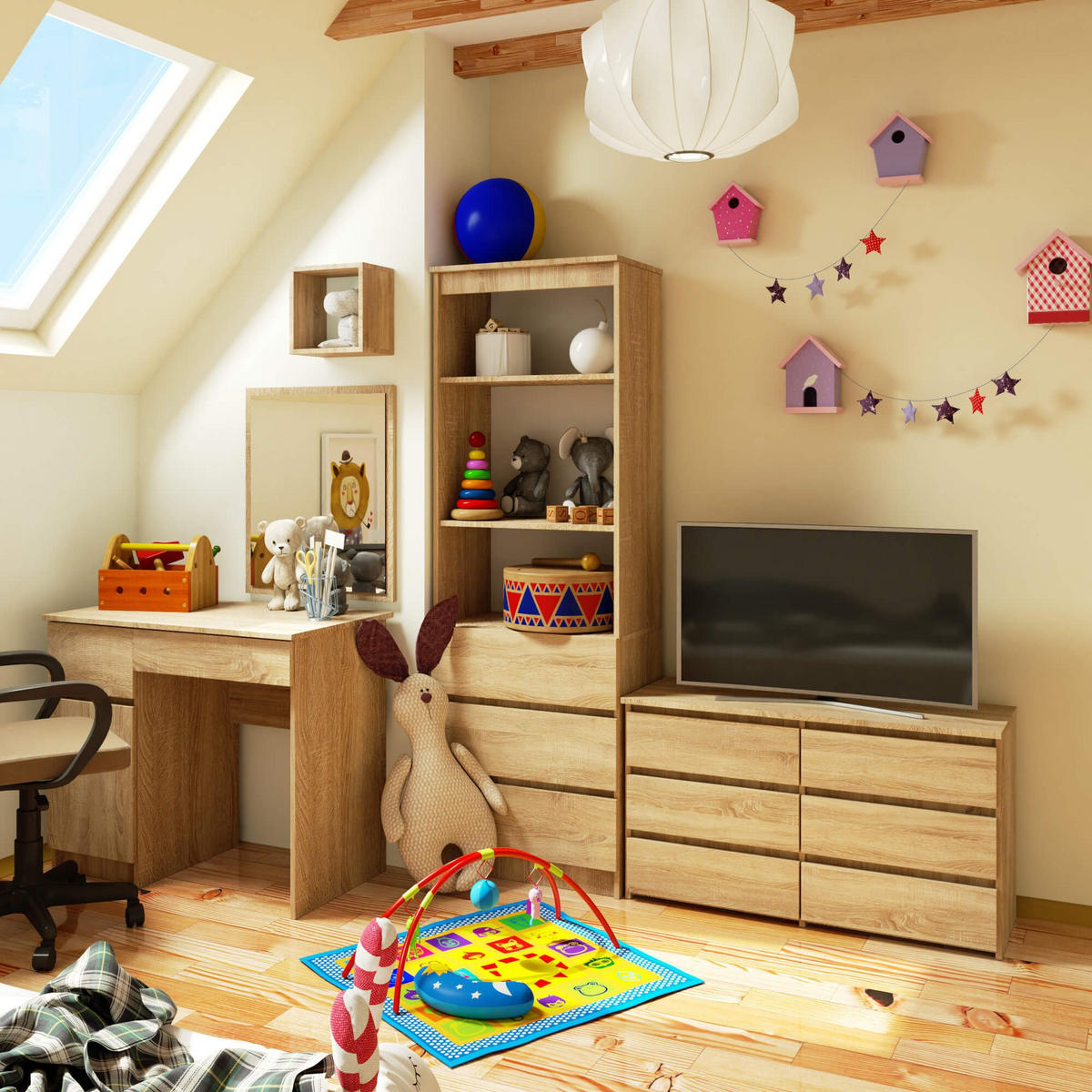 KOMMODE CL100 6 Schubladen, Sonoma, 35x100x57 cm - Sonoma Eiche, Holz (100/57/35cm) - Milordbikes