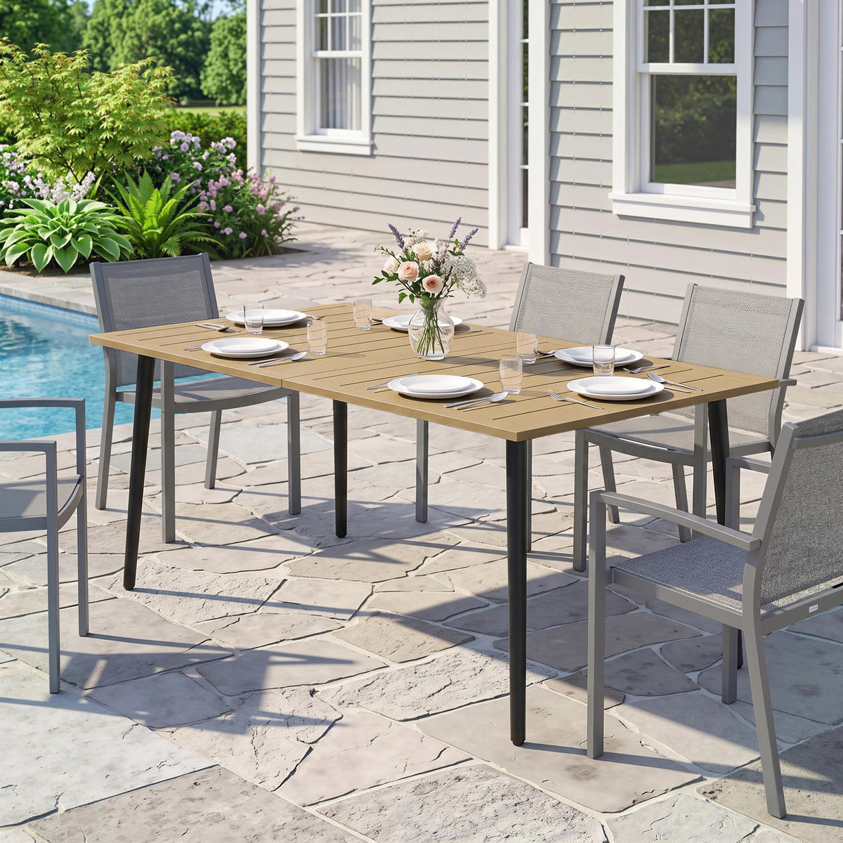 GARTENTISCH Braun 150.0/90.0/73.0cm - Braun, Metall (150/90/73cm)