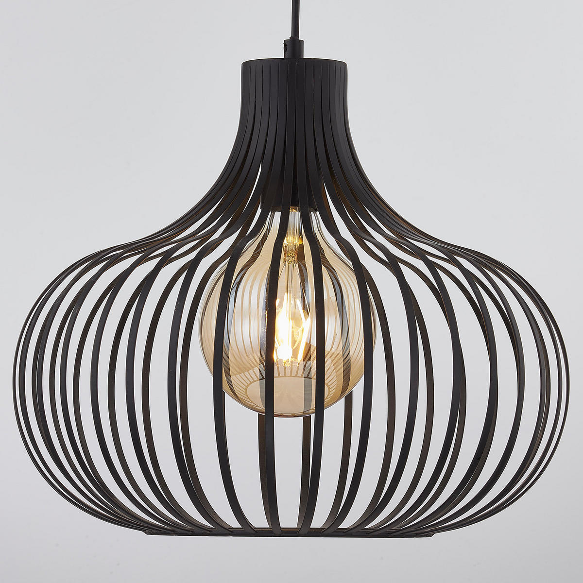 PENDELLEUCHTE - Eisen - 3-flammig - Schwarz, Metall (28/100/178cm) - home24