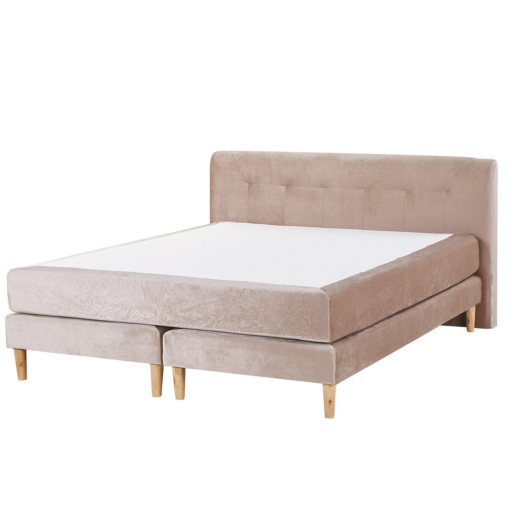 Beliani BOXSPRINGOVÁ POSTEL 160/200 cm Pastelově růžová Marquise