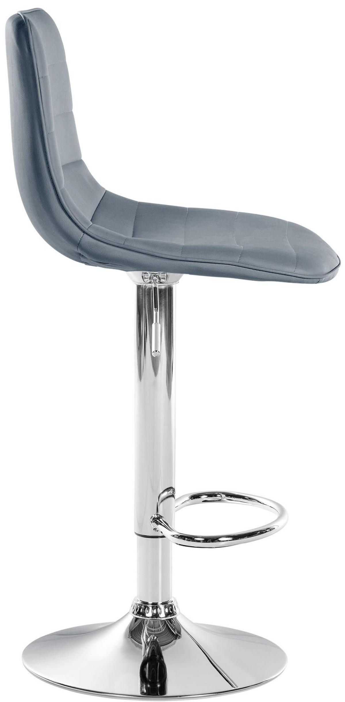 BARHOCKER 2er Set Lederlook grau - Grau, Textil/Metall (45/89/46cm) - CLP