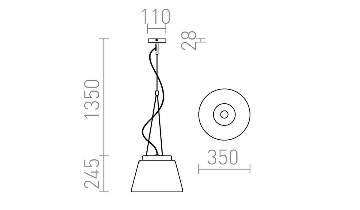PENDELLEUCHTE CORONA Chromglas 15 W - Chromfarben, Metall (30/30/120cm) - Rendl