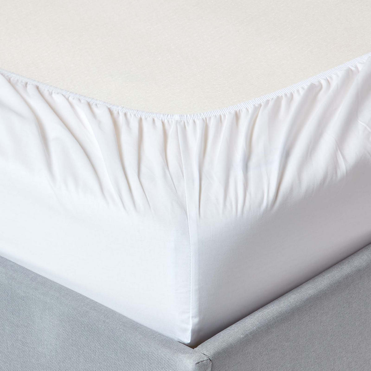 PERKAL-SPANNBETTLAKEN, Ägyptische Baumwolle, Fadendichte 200 - Weiß, Textil (90/190cm) - Homescapes