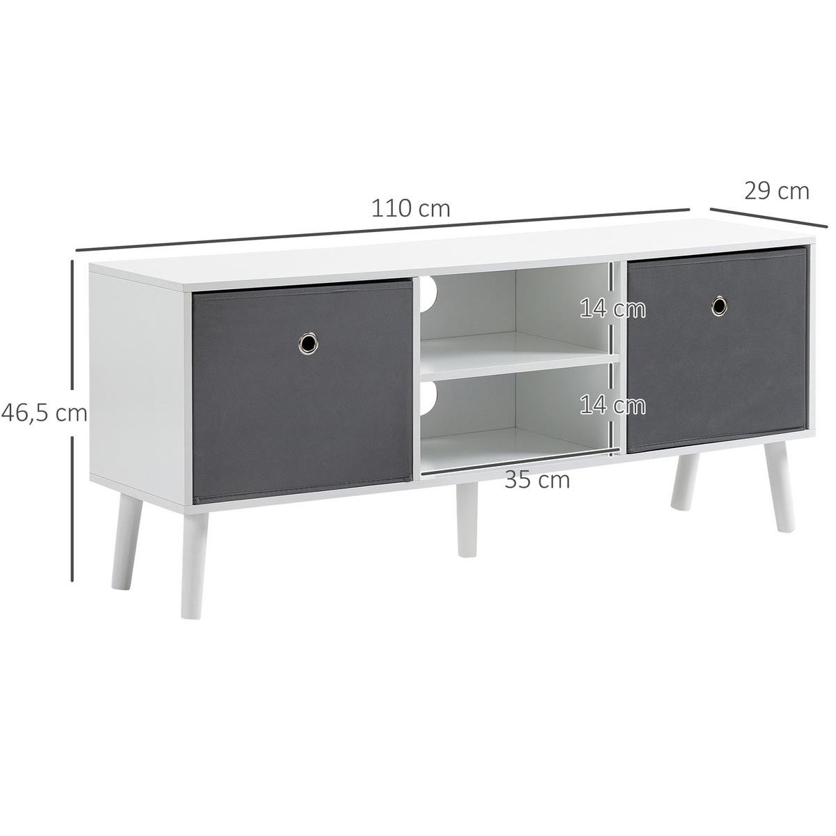 TV-MÖBEL Multicolor 1 Stück - Multicolor, Holzwerkstoff (110/46.5/29cm) - GiPP