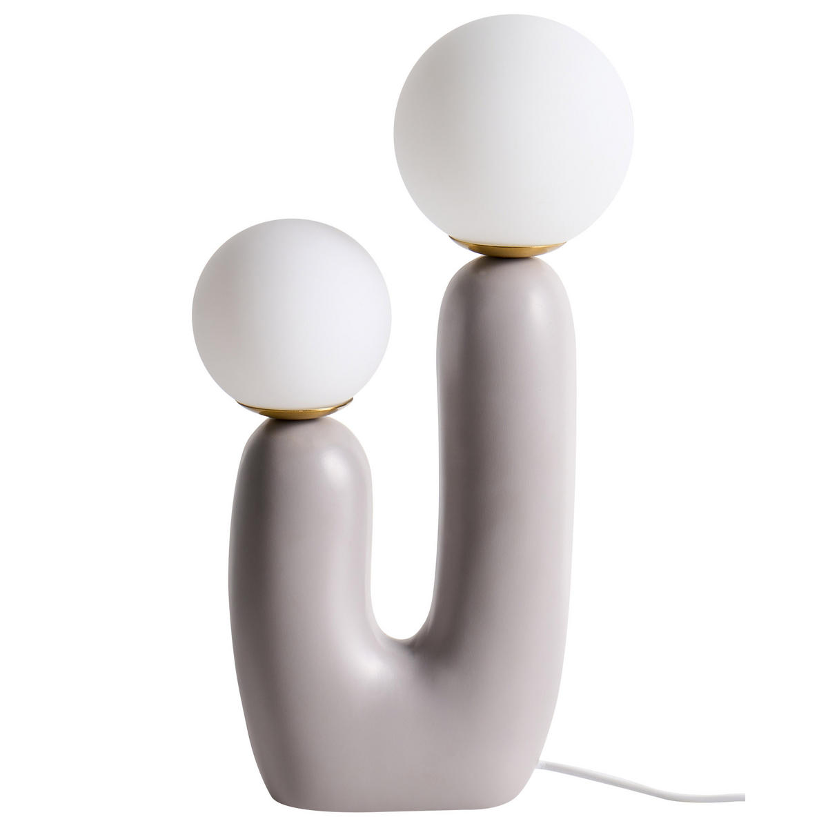 TISCHLAMPE Grau Tulun - Weiß/Grau, Kunststoff (16/16/40cm) - Beliani