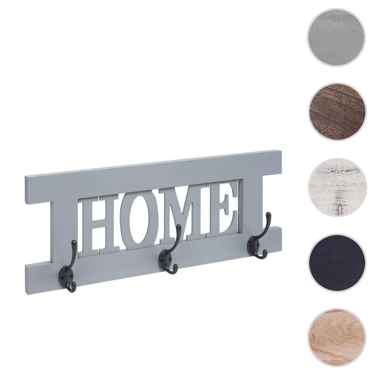 WANDGARDEROBE HOME SHABBY-LOOK Grau, Blau - Blau/Grau, Holz (55/21/7cm) - Jamb