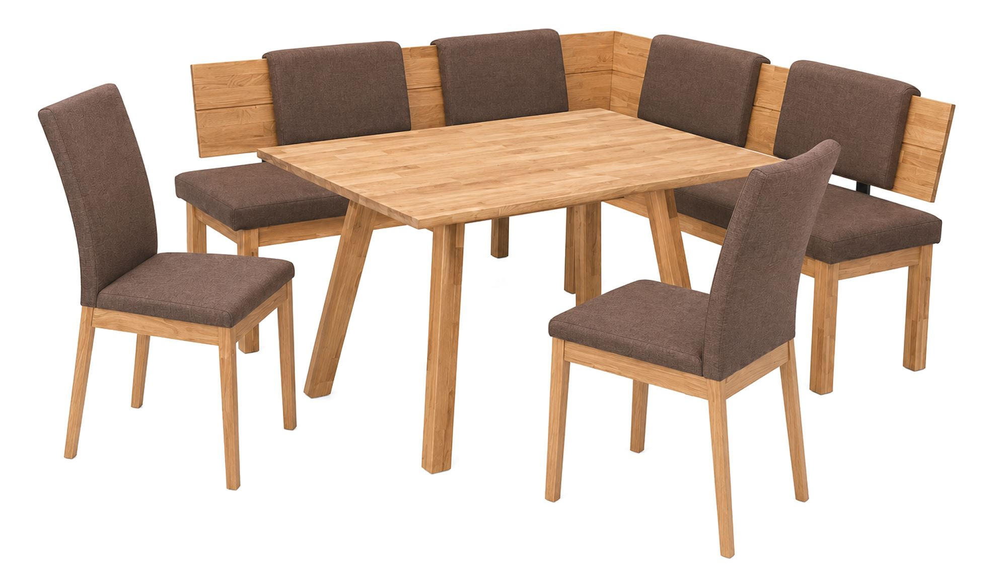 ECKBANKGRUPPE Modern Danny 2 für 7 Personen Massivholz Wildeiche/Braun - Wildeiche/Braun, Holz (194/85/155cm) - 58aufmkessel