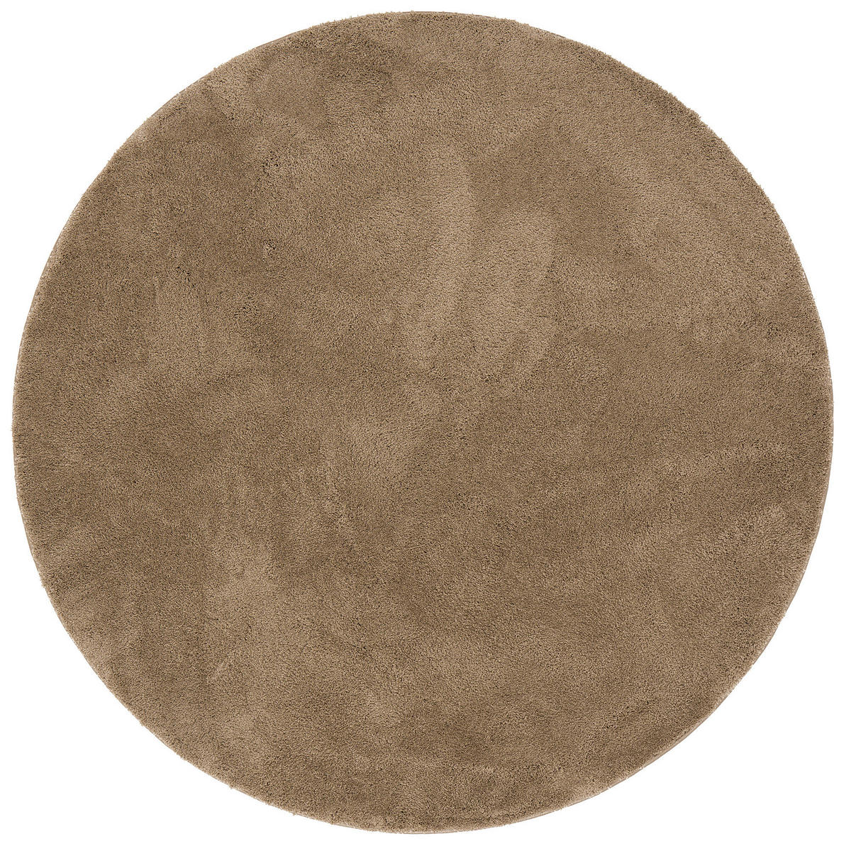 SUPER SOFT KINDER HOCHFLOR TEPPICH SILKY KIDS RUND - Taupe, Textil (120/120cm) - Pergamon