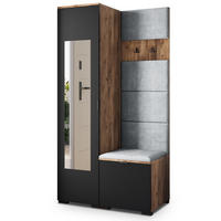 GARDEROBENSCHRANK VIRA 95/181/51 cm Modern Eichefarben - Eichefarben/Schwarz, Holzwerkstoff (95/181/51cm) - MASSENO
