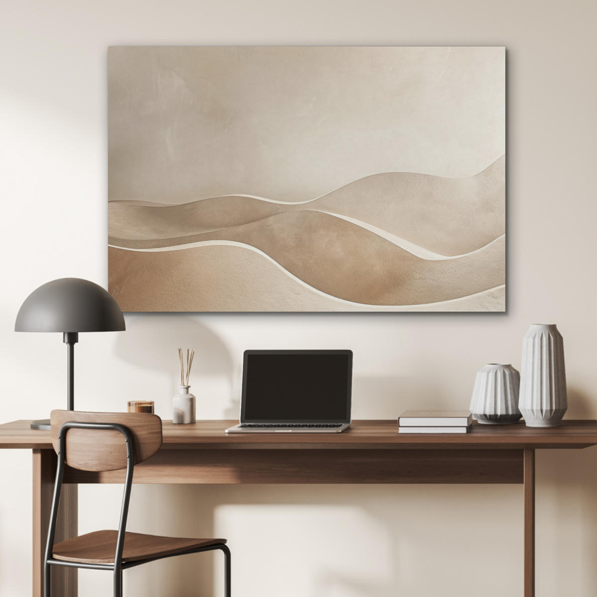 AKUSTIKBILD Beige - Natur - Abstrakt - Modern Akustikpaneele 90x60 cm - Beige, Kunststoff (90/60/0.9cm) - MuchoWow