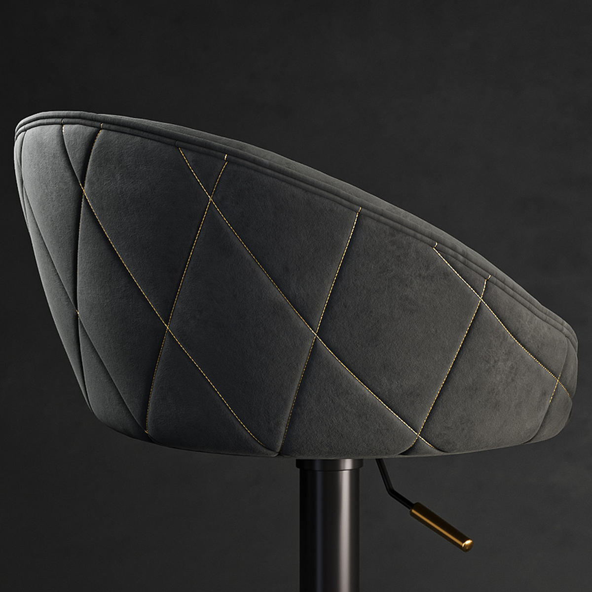 BARHOCKER Goldamo Anthrazit 58.5 x 84.5 cm 2er-Set - Anthrazit, Textil (58.5/84.5/105cm) - Vicco