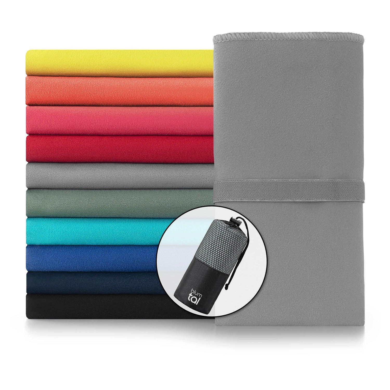 Blumtal Sporthandtuch Grau 180x90 cm
