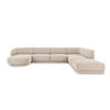 PANORAMASOFA rechts Miley aus Chenille-Stoff beige 6 Sitzplätze - Beige, Textil (255/70/330cm) - Micadoni
