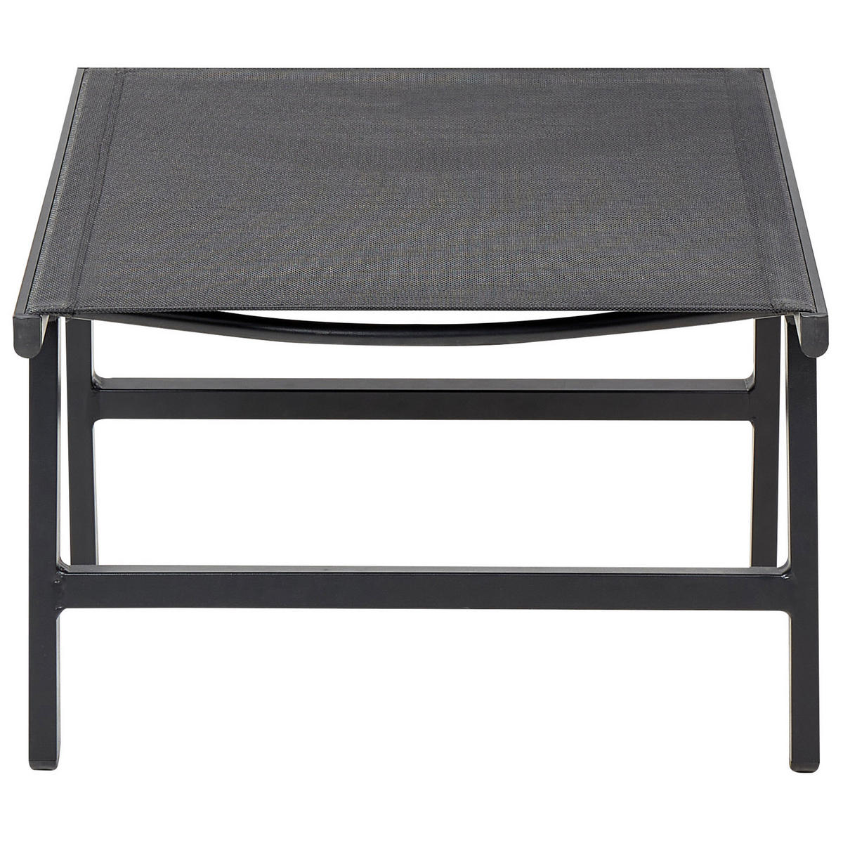 GARTENSTUHL Aluminium schwarz mit Fußhocker Marceddi - Schwarz, Textil (54/70/60cm) - Beliani