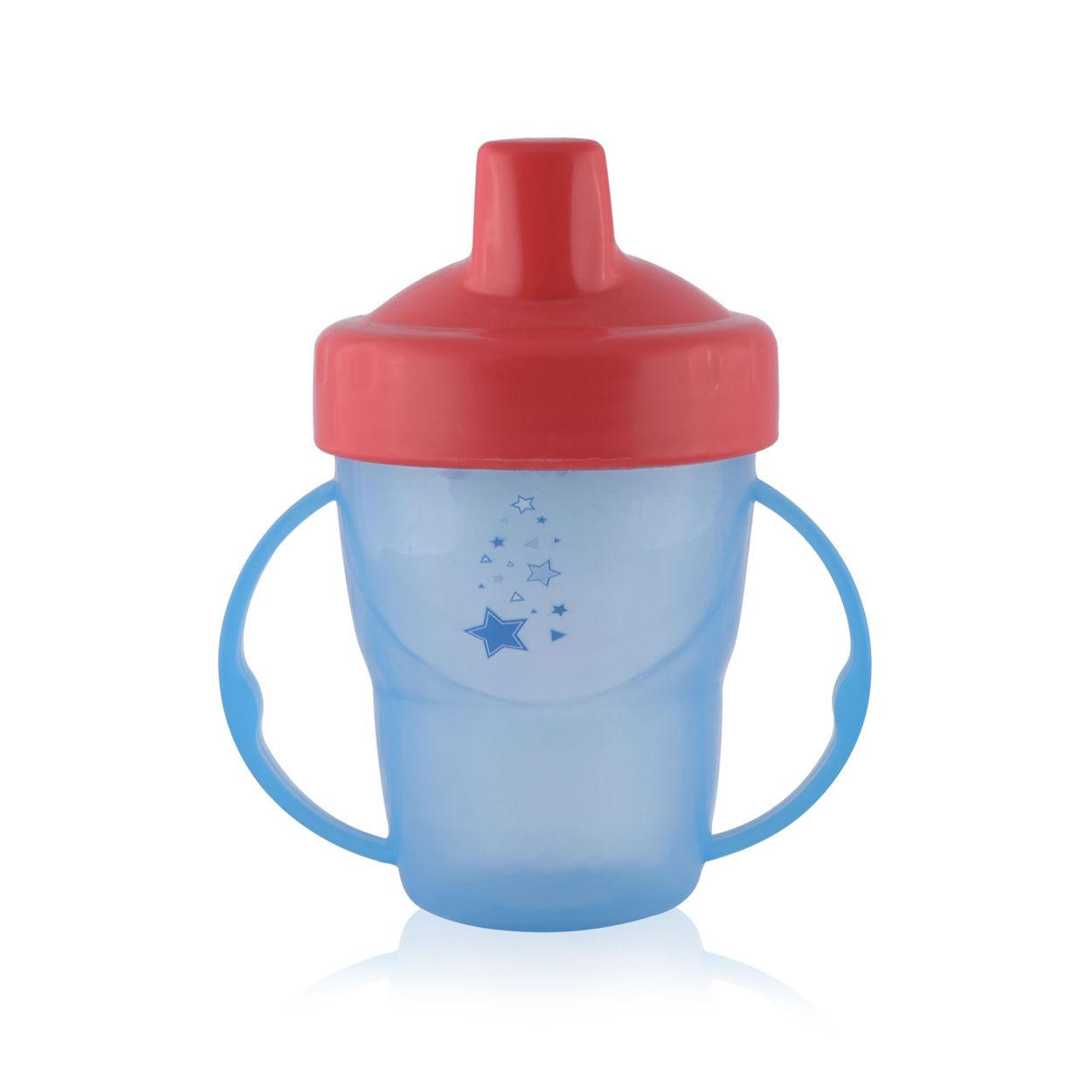 TRINKLERNBECHER Schnabeltasse 210 ml blau Kunststoff, hartes Mundstück, Haltegriffe, griffe, ab 12 Monaten - Blau, Kunststoff (7/14/10cm) - Baby Care