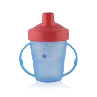 TRINKLERNBECHER Schnabeltasse 210 ml blau Kunststoff, hartes Mundstück, Haltegriffe, griffe, ab 12 Monaten - Blau, Kunststoff (7/14/10cm) - Baby Care