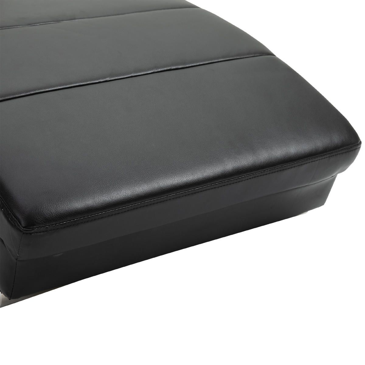 RELAXLIEGE, Massagefunktion, Schwarz - Schwarz, Leder (163/87/58cm) - HOMCOM