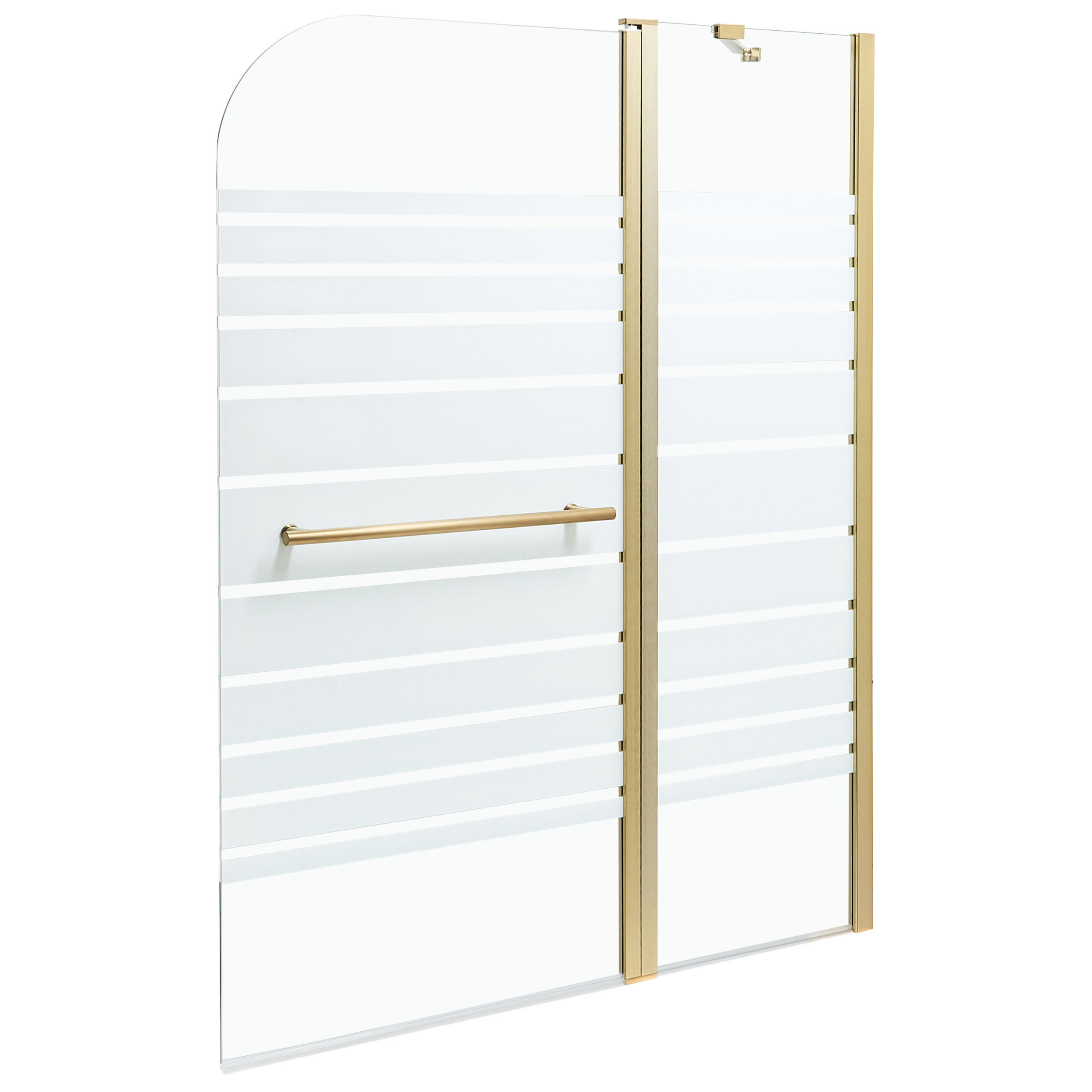 BADEWANNENAUFSATZ 140/120 cm Gold Tuapi - Transparent/Goldfarben, Glas (120/140cm) - Beliani