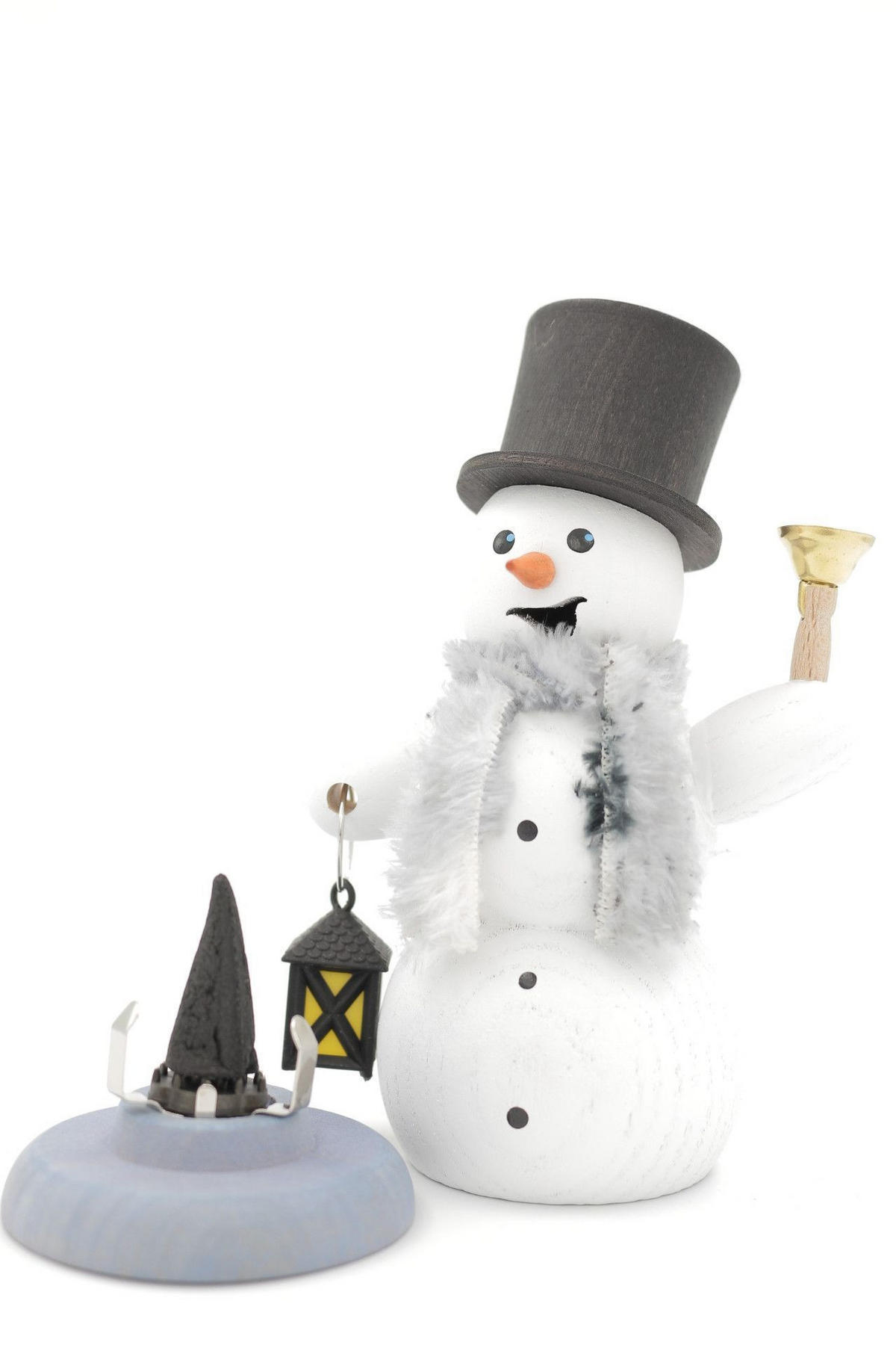 RAUCHFIGUR Schneemann mit Laterne 13 cm - Multicolor, Holz (6/13/10cm)