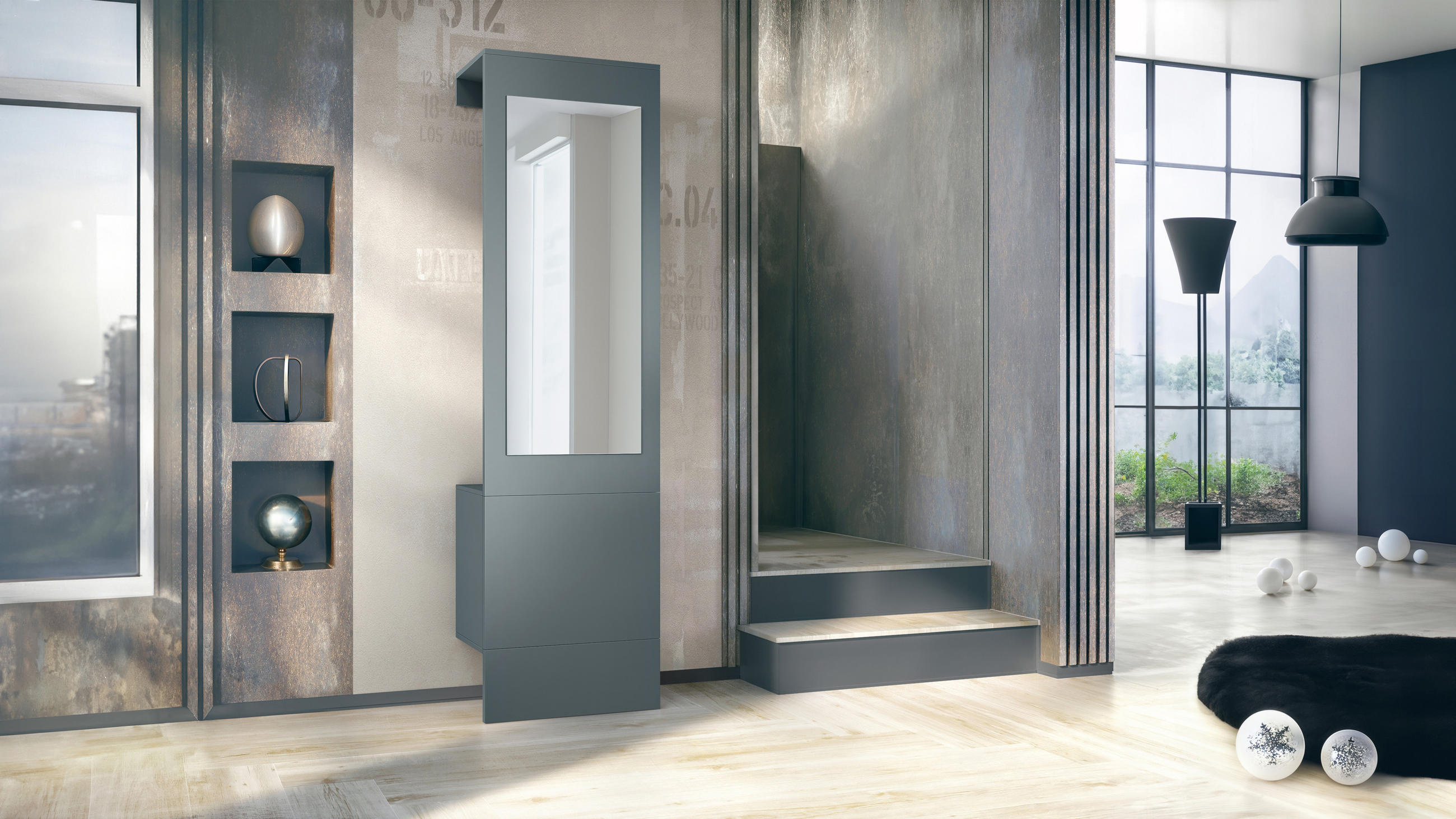 GARDEROBE Carlton Fjord - Dunkelgrün, Holzwerkstoff (52/193/35cm) - Vladon