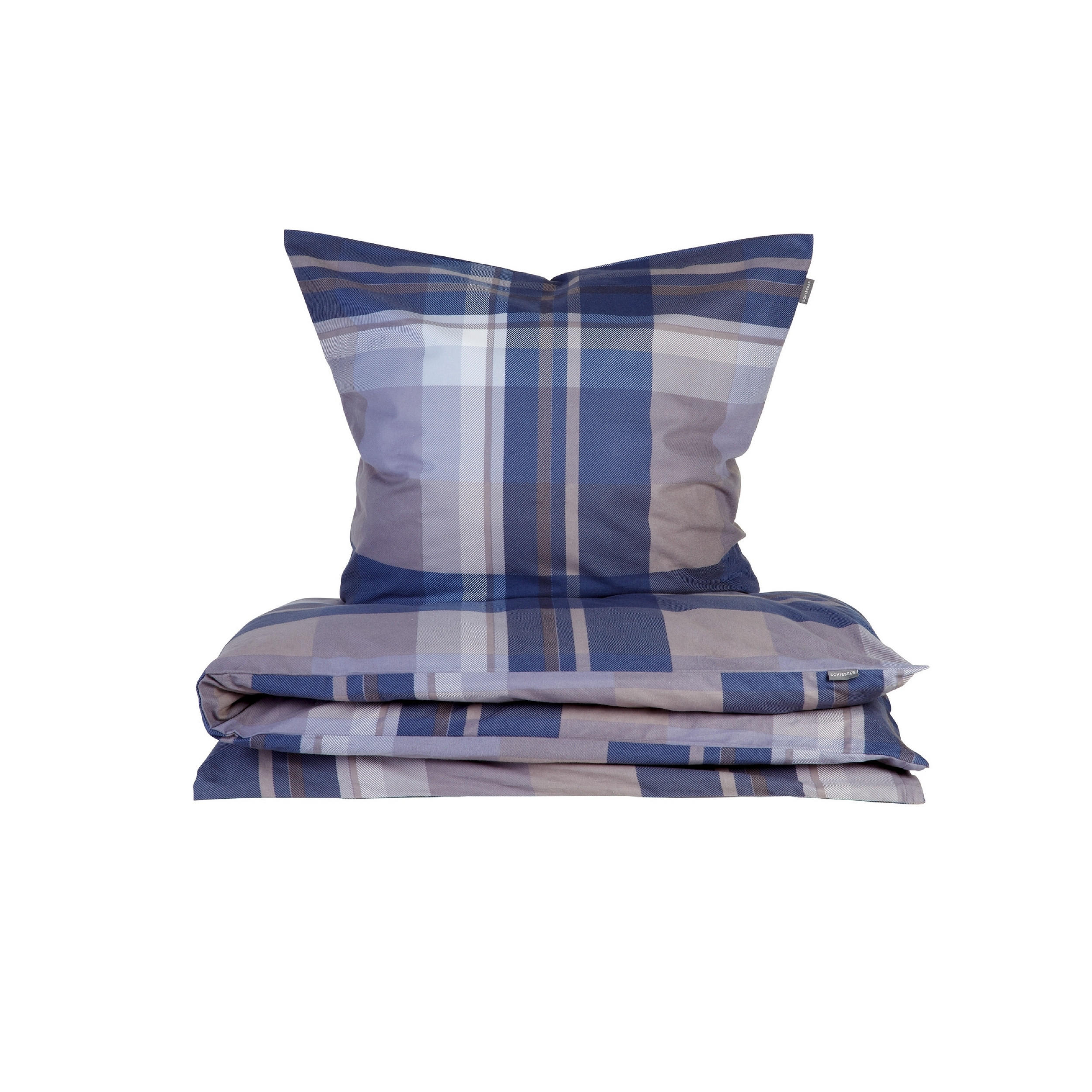 BETTWÄSCHESET Todd - Feinbiber - 2-teilig - 135 x 200 cm - Braun-Blau - Blau, Textil (135/200cm) - SCHIESSER