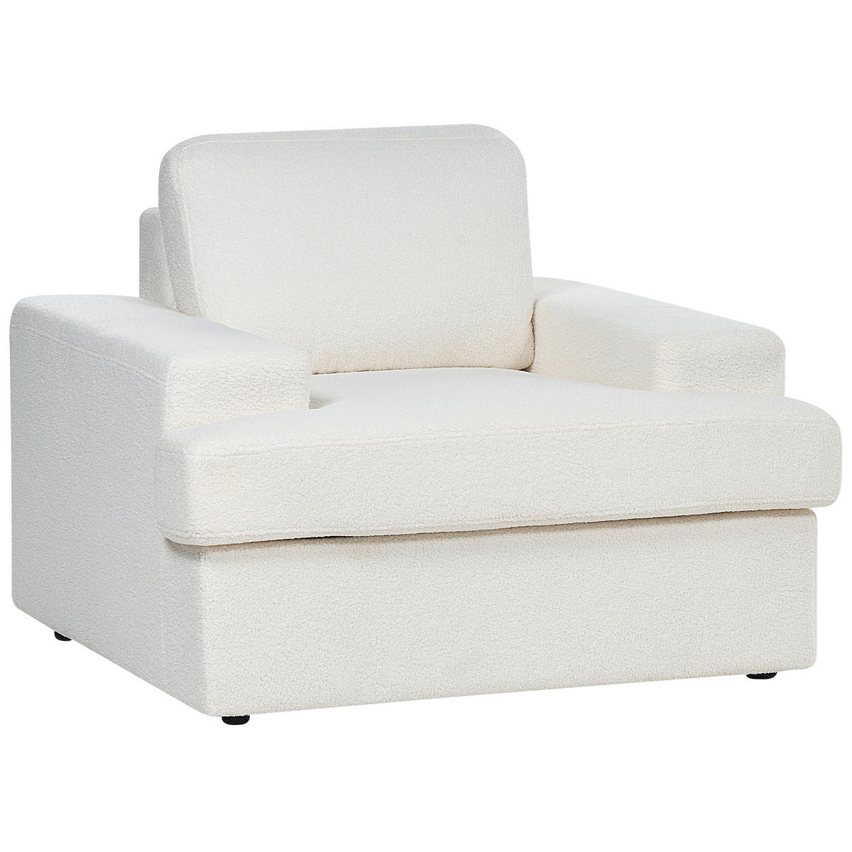 4-SITZER-SOFA SET Bouclé cremeweiß Alla - Weiß, Textil (112/112/208cm) - Beliani
