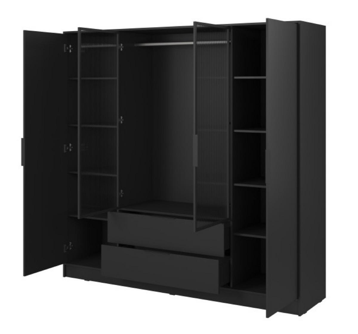 SCHRANK Schwarz ELLY Pojemna - Schwarz, Holzwerkstoff (206/200/51cm) - Sepro Meble