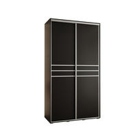 SCHWEBETÜRENSCHRANK 235,2/140/45 2-türig - Silberfarben/Schwarz, Holz/Metall (140/235/45cm) - Abiks Möbel
