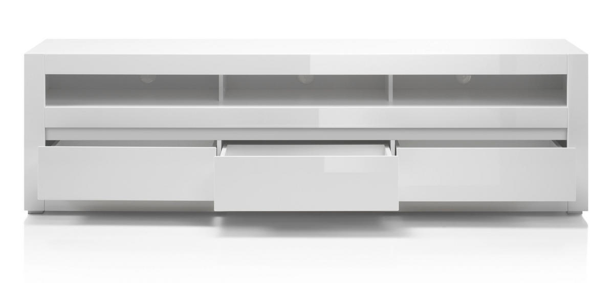 LOWBOARD Hochglanz weiß, Set 2-tlg. inklusive Paneel, TV Unterschrank Soft-Close - Weiß Hochglanz/Weiß, Holzwerkstoff/Kunststoff (217/163/42cm) - Furn.Design