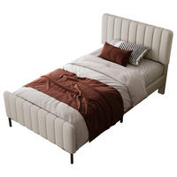 POLSTERBETT 90/200 cm in Grau-Beige mit verstellbarem Kopfteil - Grau, Textil (90/200cm) - Flora Grace