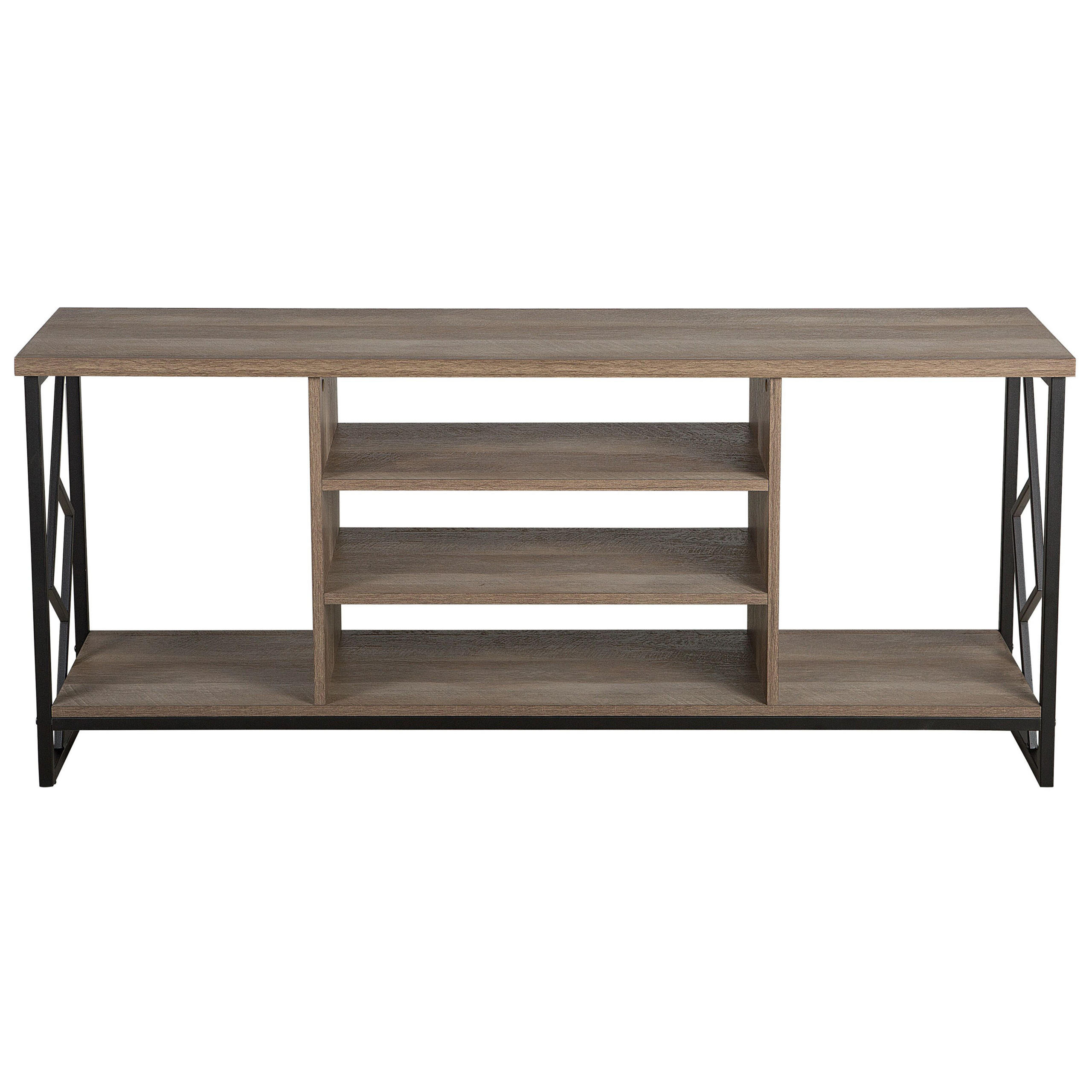 TV-MÖBEL Dunkelbraun, Schwarz FORRES 40/140/60 cm - Dunkelbraun, Holzwerkstoff (140/60/40cm) - Beliani