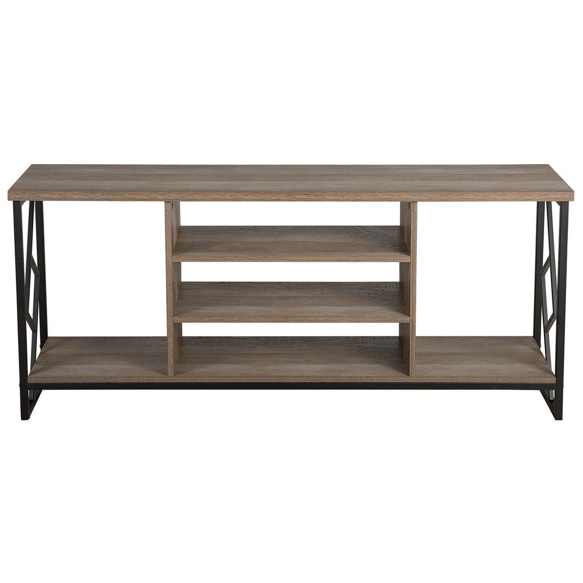 TV-MÖBEL Dunkelbraun, Schwarz FORRES 40/140/60 cm - Dunkelbraun, Holzwerkstoff (140/60/40cm) - Beliani