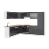 ECKKÜCHE R-Line Anthrazit Hochglanz/Weiß 227 x 287 cm, AP Eiche - Anthrazit/Weiß, Holzwerkstoff (287/81.6/60cm) - Vicco