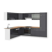 ECKKÜCHE R-Line Anthrazit Hochglanz/Weiß 227 x 287 cm, AP Eiche - Anthrazit/Weiß, Holzwerkstoff (287/81.6/60cm) - Vicco