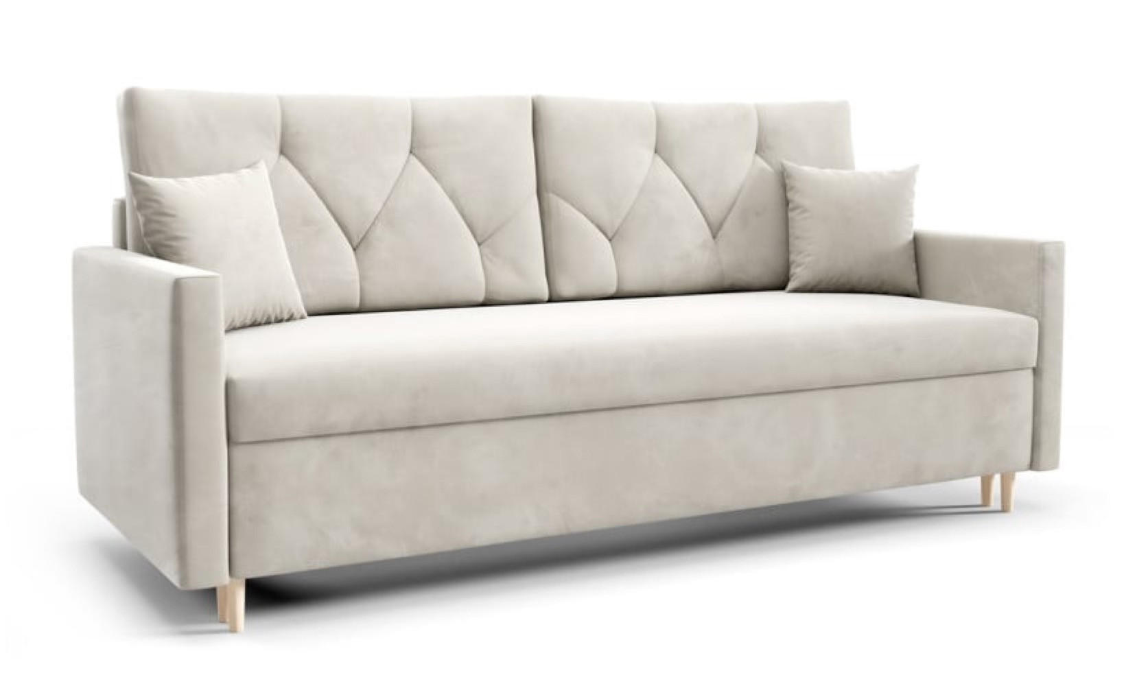 SOFA Beige ARO Mit Schlaffunktion - Beige, Textil (217/100/87cm) - Sepro Meble