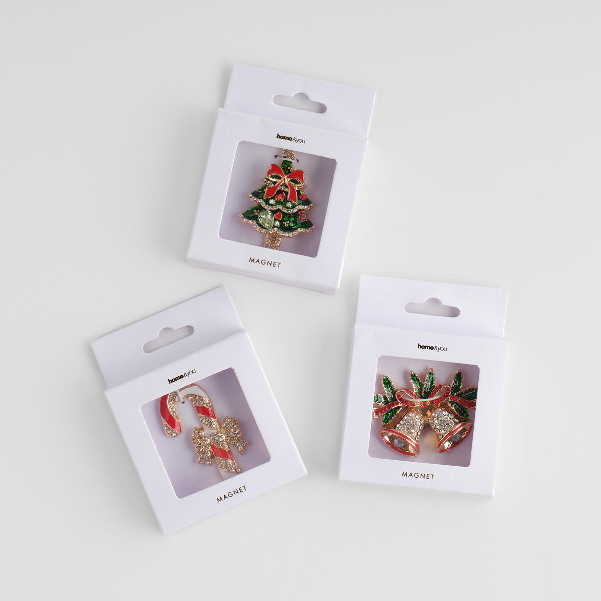 MAGNET Xmass bell, Dekorative Weihnachtsdeko - Grün, Metall (4/1/12cm) - home&you