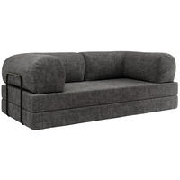 TROJMIESTNA POHOVKA ORSETTO - Tmavosivá Hrubo tkaná ženilka - čierna/tmavosivá, kov/textil (200/70/100cm) - MKS